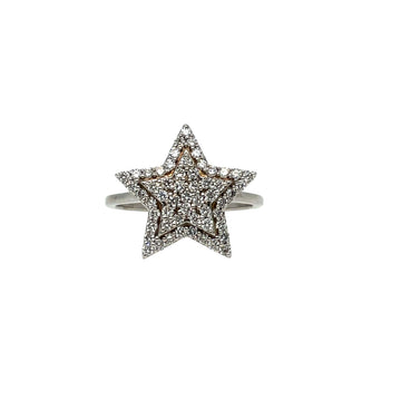 White gold star ring